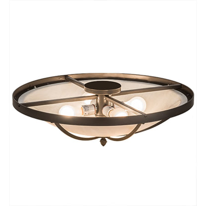 Meyda Tiffany Dominga 4 Light 24" Wide Flush Mount Bowl Ceiling Fixture - Oil Rubbed Bronze Finish
