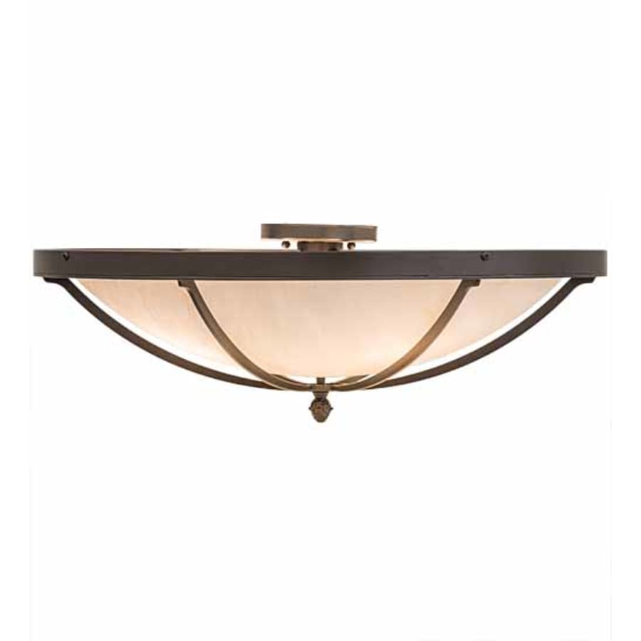 Meyda Tiffany Dominga 4 Light 24" Wide Flush Mount Bowl Ceiling Fixture - Oil Rubbed Bronze Finish