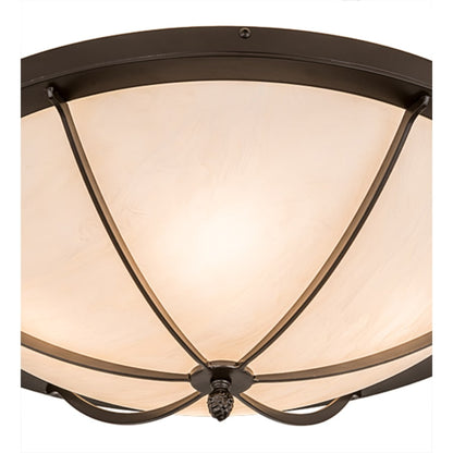 Meyda Tiffany Dominga 4 Light 24" Wide Flush Mount Bowl Ceiling Fixture - Oil Rubbed Bronze Finish