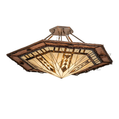 Meyda Tiffany Sonoma 6 Light 53" Wide Semi-Flush Ceiling Fixture
