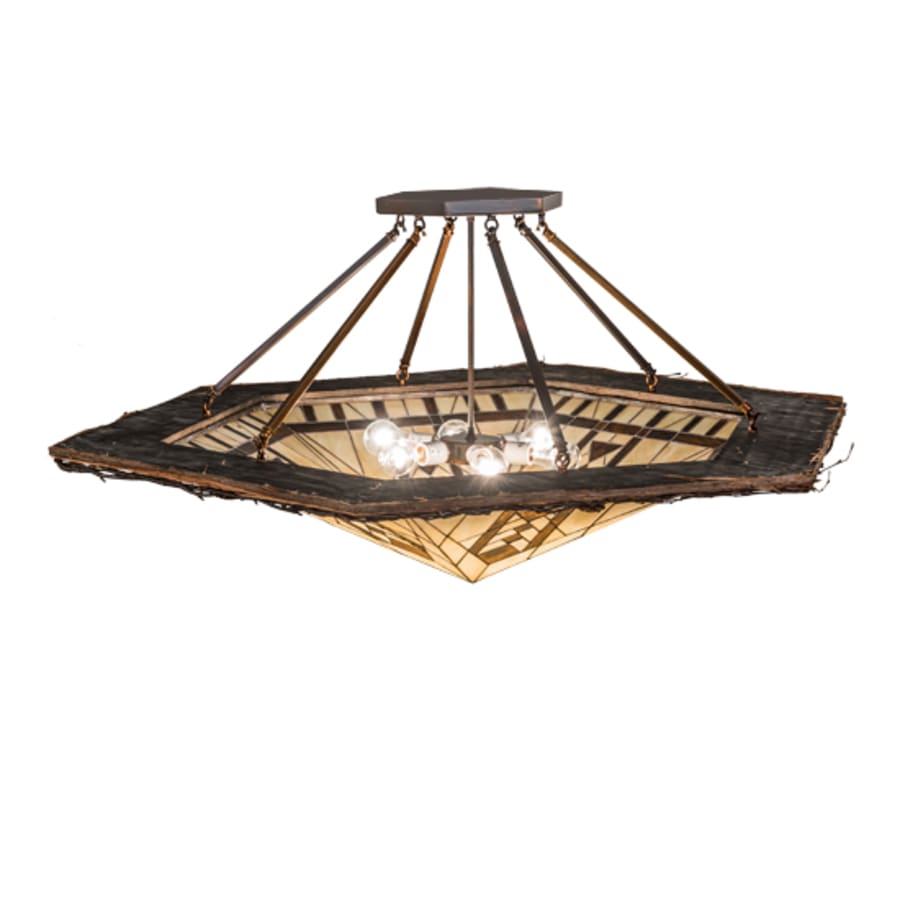 Meyda Tiffany Sonoma 6 Light 53" Wide Semi-Flush Ceiling Fixture