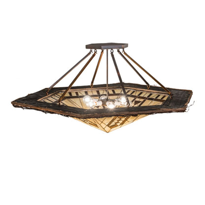 Meyda Tiffany Sonoma 6 Light 53" Wide Semi-Flush Ceiling Fixture