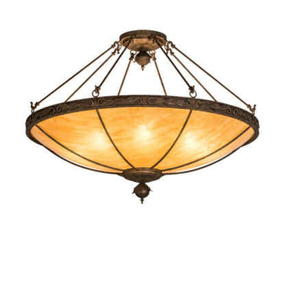 Meyda Tiffany Arabesque 8 Light 48" Wide Semi-Flush Bowl Ceiling Fixture - Baroque Finish