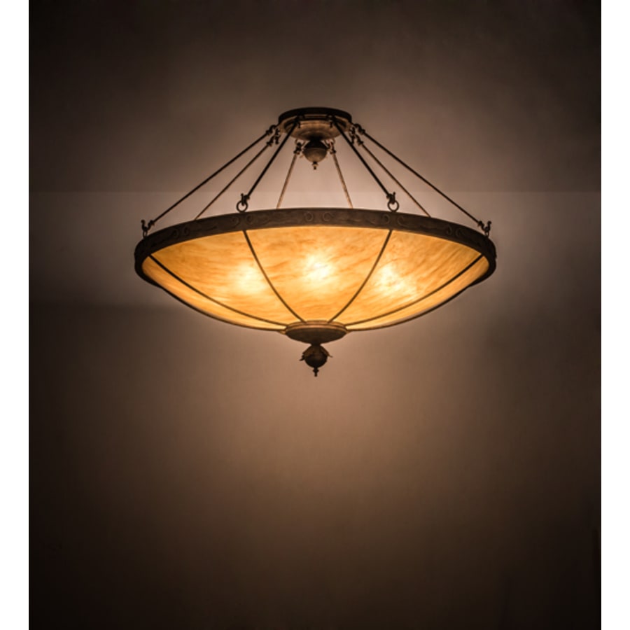 Meyda Tiffany Arabesque 8 Light 48" Wide Semi-Flush Bowl Ceiling Fixture - Baroque Finish