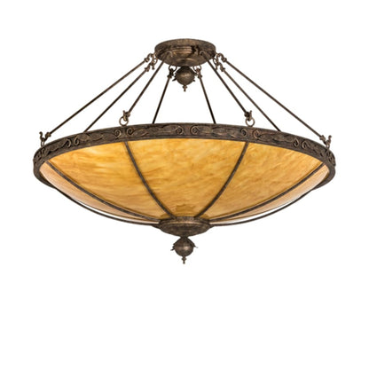 Meyda Tiffany Arabesque 8 Light 48" Wide Semi-Flush Bowl Ceiling Fixture - Baroque Finish