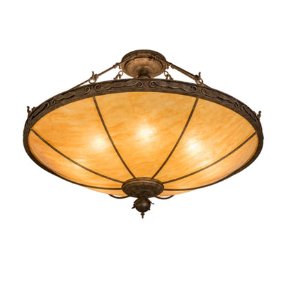 Meyda Tiffany Arabesque 8 Light 48" Wide Semi-Flush Bowl Ceiling Fixture - Baroque Finish