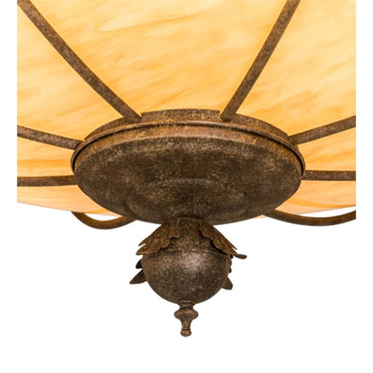 Meyda Tiffany Arabesque 8 Light 48" Wide Semi-Flush Bowl Ceiling Fixture - Baroque Finish