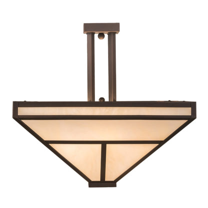 Meyda Tiffany T Mission 8 Light 34" Wide Semi-Flush Ceiling Fixture - Mahogany Bronze Finish