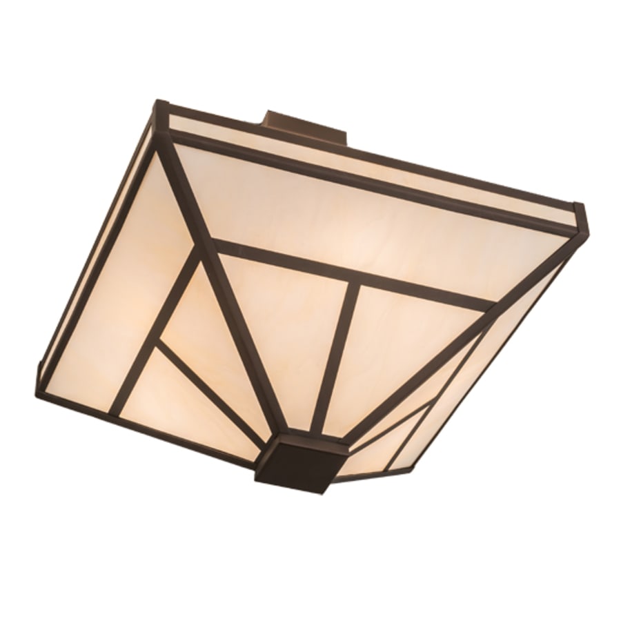 Meyda Tiffany T Mission 8 Light 34" Wide Semi-Flush Ceiling Fixture - Mahogany Bronze Finish
