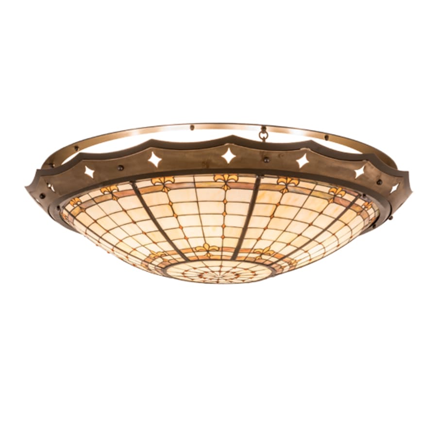 Meyda Tiffany Fleur-de-Lite 8 Light 42" Wide Semi-Flush Bowl Ceiling Fixture