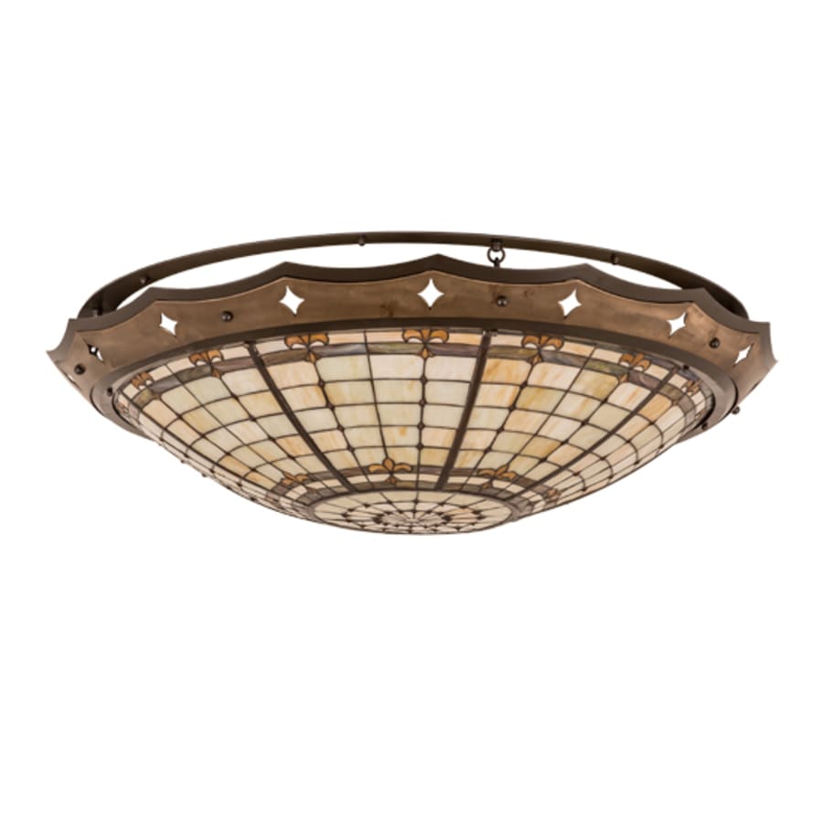 Meyda Tiffany Fleur-de-Lite 8 Light 42" Wide Semi-Flush Bowl Ceiling Fixture