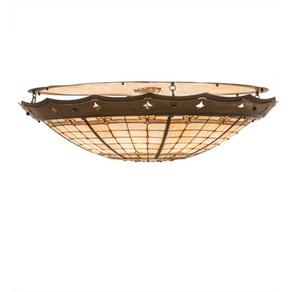Meyda Tiffany Fleur-de-Lite 8 Light 42" Wide Semi-Flush Bowl Ceiling Fixture