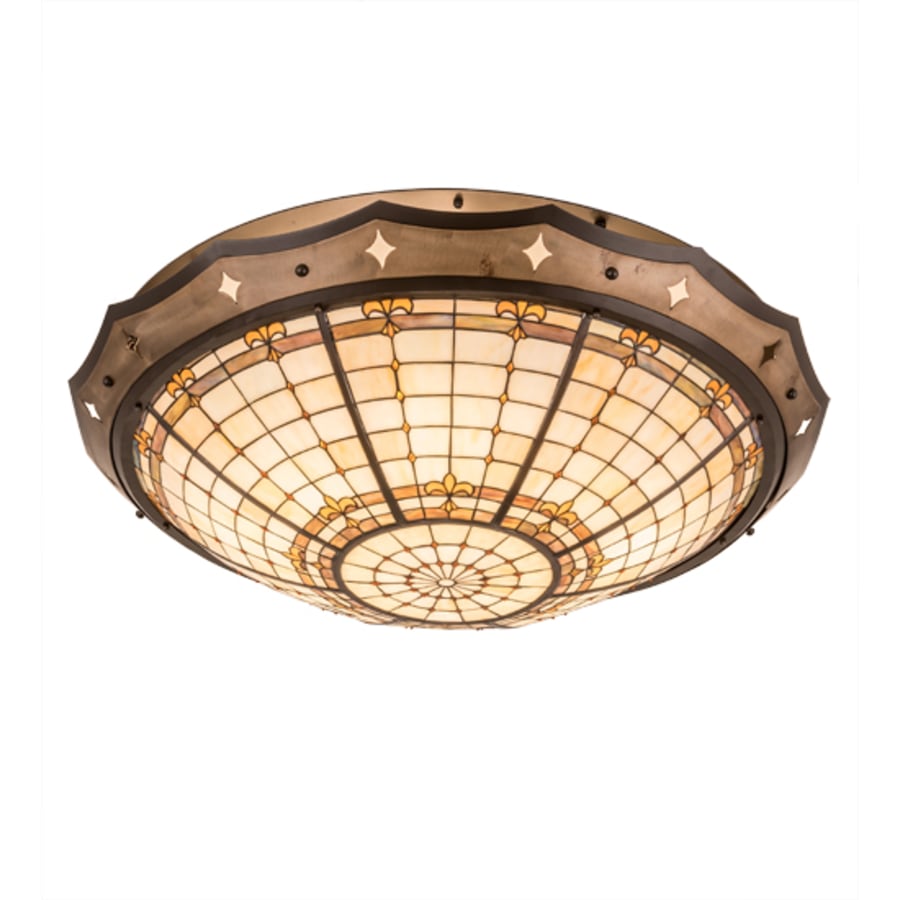 Meyda Tiffany Fleur-de-Lite 8 Light 42" Wide Semi-Flush Bowl Ceiling Fixture