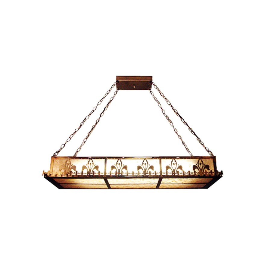 Meyda Tiffany Gothic Fleur-De-Lis 2 Light 48" Wide Billiard Chandelier with Silver Mica Shade