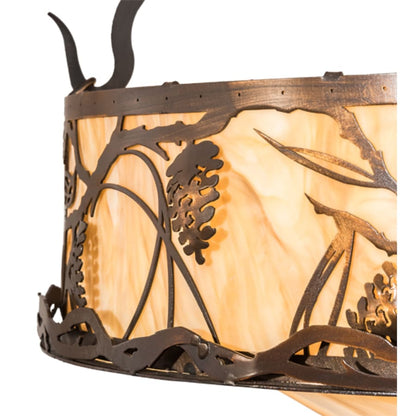 Meyda Tiffany Whispering Pines 4 Light 24" Wide Semi-Flush Ceiling Fixture - Old Copper Pot Finish