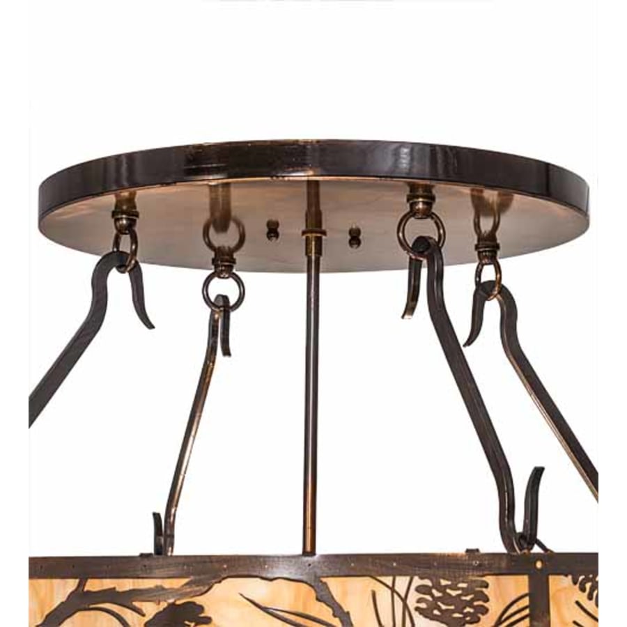 Meyda Tiffany Whispering Pines 4 Light 24" Wide Semi-Flush Ceiling Fixture - Old Copper Pot Finish