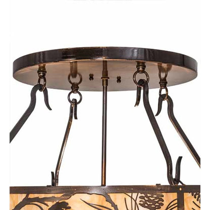 Meyda Tiffany Whispering Pines 4 Light 24" Wide Semi-Flush Ceiling Fixture - Old Copper Pot Finish