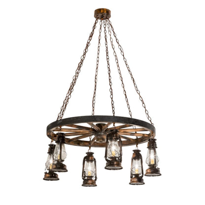 Meyda Tiffany Miners Lantern 6 Light 40" Wide Lantern Chandelier