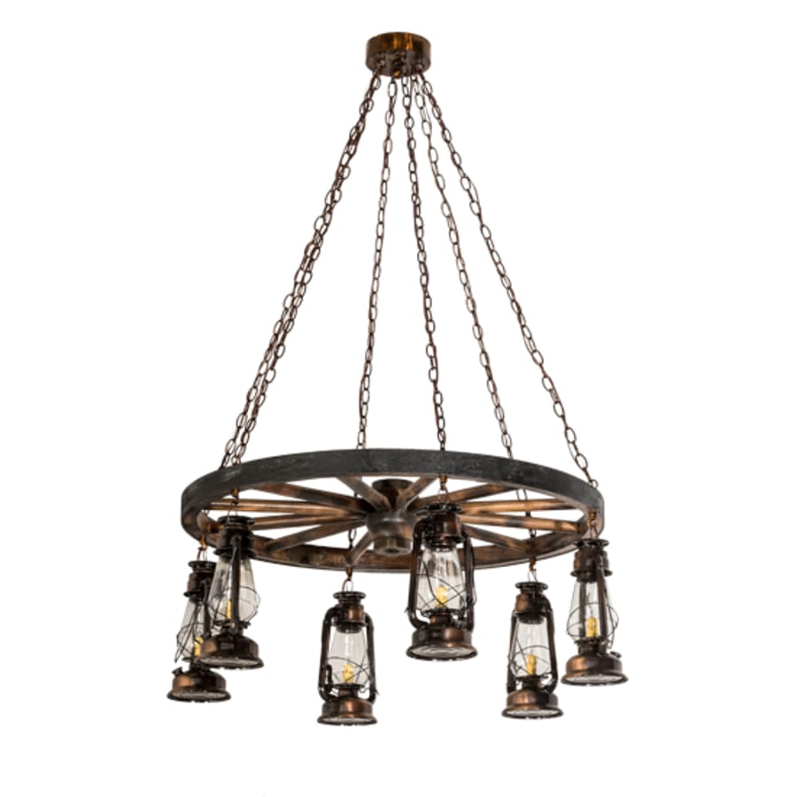 Meyda Tiffany Miners Lantern 6 Light 40" Wide Lantern Chandelier