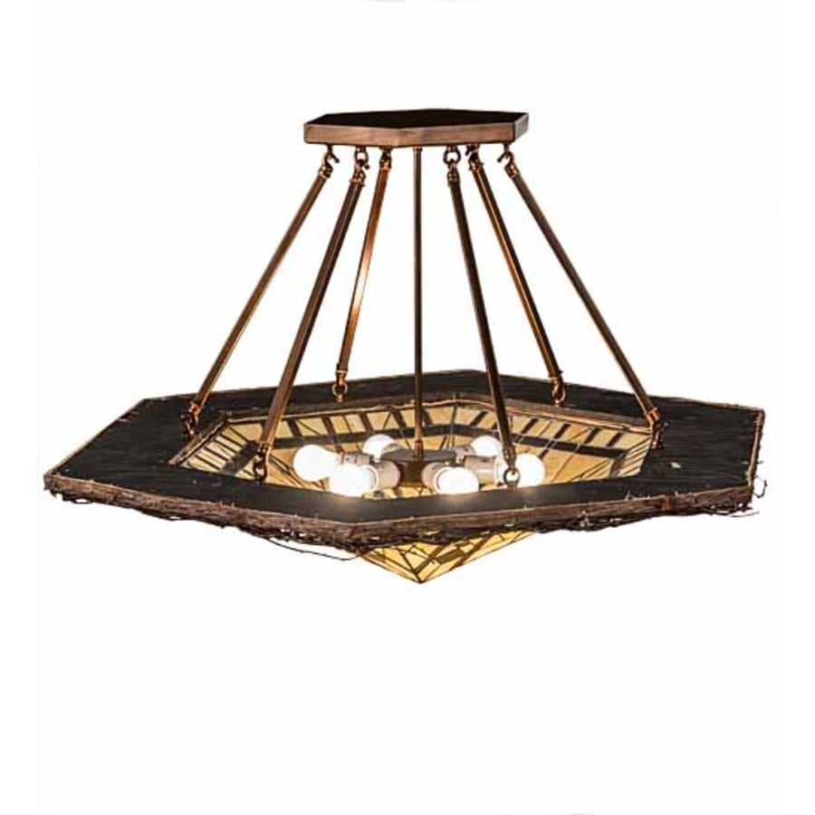 Meyda Tiffany Sonoma 6 Light 40" Wide Semi-Flush Ceiling Fixture