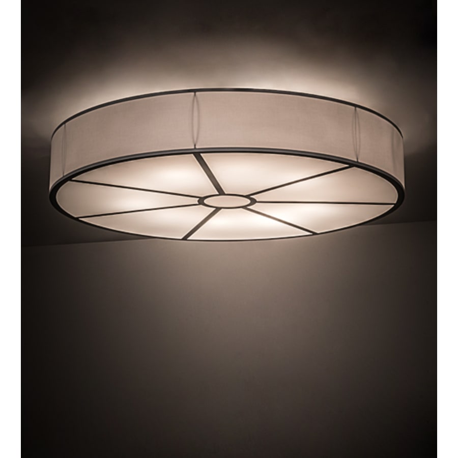 Meyda Tiffany Cilindro 10 Light 60" Wide Semi-Flush Drum Ceiling Fixture - Nickel Finish - GU24 Bulb Base