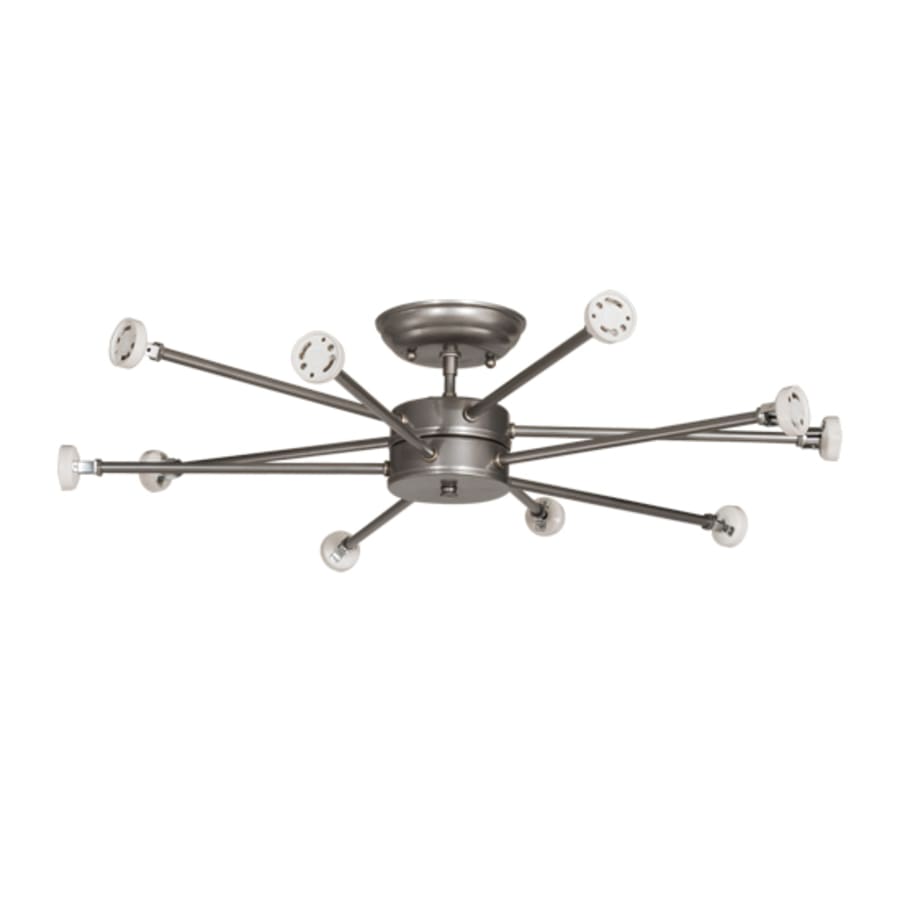 Meyda Tiffany Cilindro 10 Light 60" Wide Semi-Flush Drum Ceiling Fixture - Nickel Finish - GU24 Bulb Base
