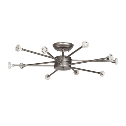 Meyda Tiffany Cilindro 10 Light 60" Wide Semi-Flush Drum Ceiling Fixture - Nickel Finish - GU24 Bulb Base