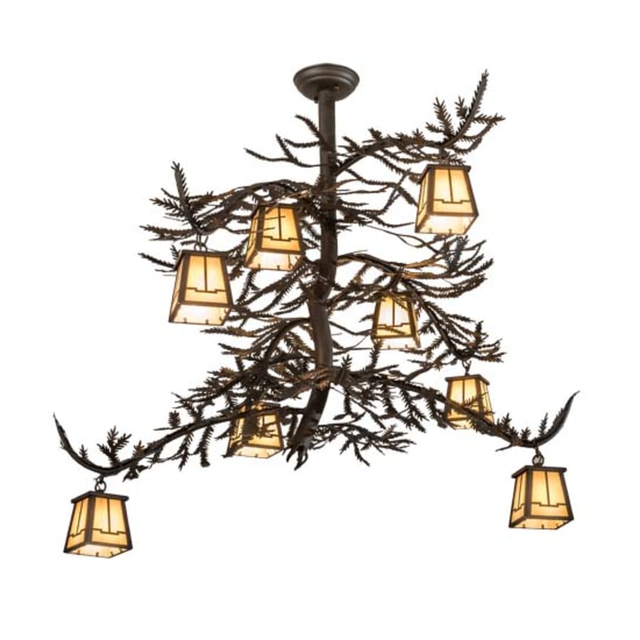 Meyda Tiffany Long Pine Branch 8 Light 35" Wide Chandelier