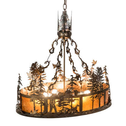 Meyda Tiffany 8 Light 30" Wide Abstract Linear Pendant