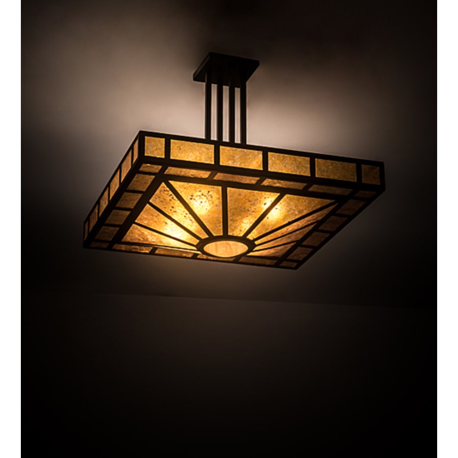 Meyda Tiffany Mission Prime 4 Light 31" Wide Semi-Flush Square Ceiling Fixture