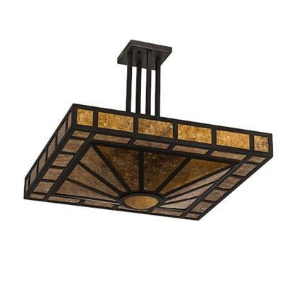 Meyda Tiffany Mission Prime 4 Light 31" Wide Semi-Flush Square Ceiling Fixture