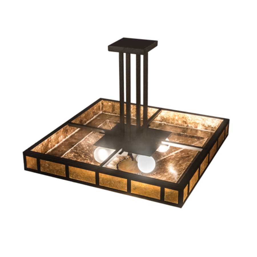 Meyda Tiffany Mission Prime 4 Light 31" Wide Semi-Flush Square Ceiling Fixture