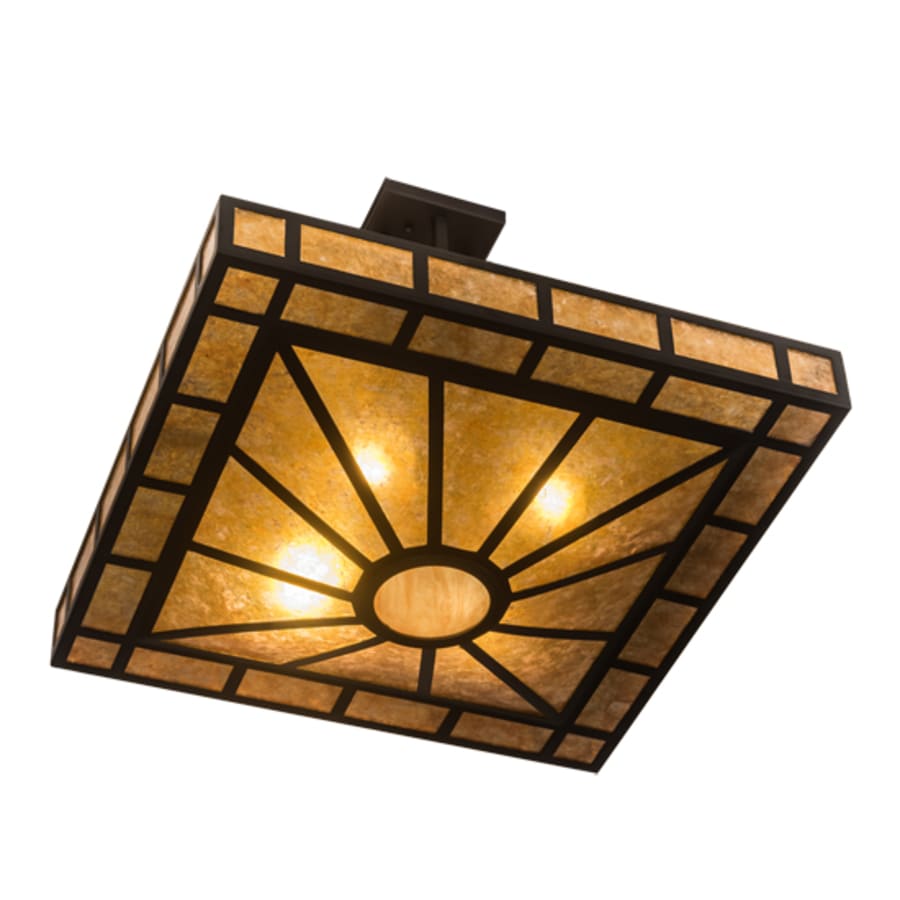 Meyda Tiffany Mission Prime 4 Light 31" Wide Semi-Flush Square Ceiling Fixture