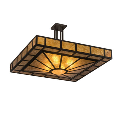 Meyda Tiffany Mission Prime 4 Light 43" Wide Semi-Flush Square Ceiling Fixture
