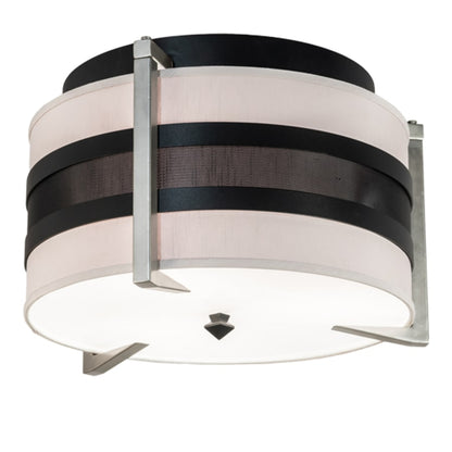 Meyda Tiffany Nathan 3 Light 24" Wide Semi-Flush Drum Ceiling Fixture