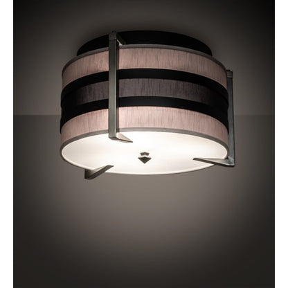 Meyda Tiffany Nathan 3 Light 24" Wide Semi-Flush Drum Ceiling Fixture