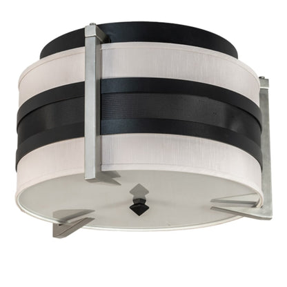Meyda Tiffany Nathan 3 Light 24" Wide Semi-Flush Drum Ceiling Fixture