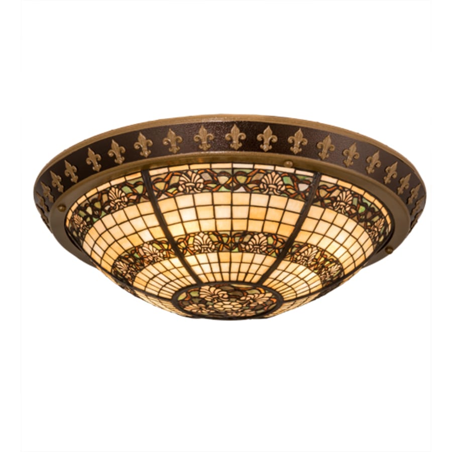 Meyda Tiffany Shell and Ribbon 4 Light 28" Wide Semi-Flush Bowl Ceiling Fixture