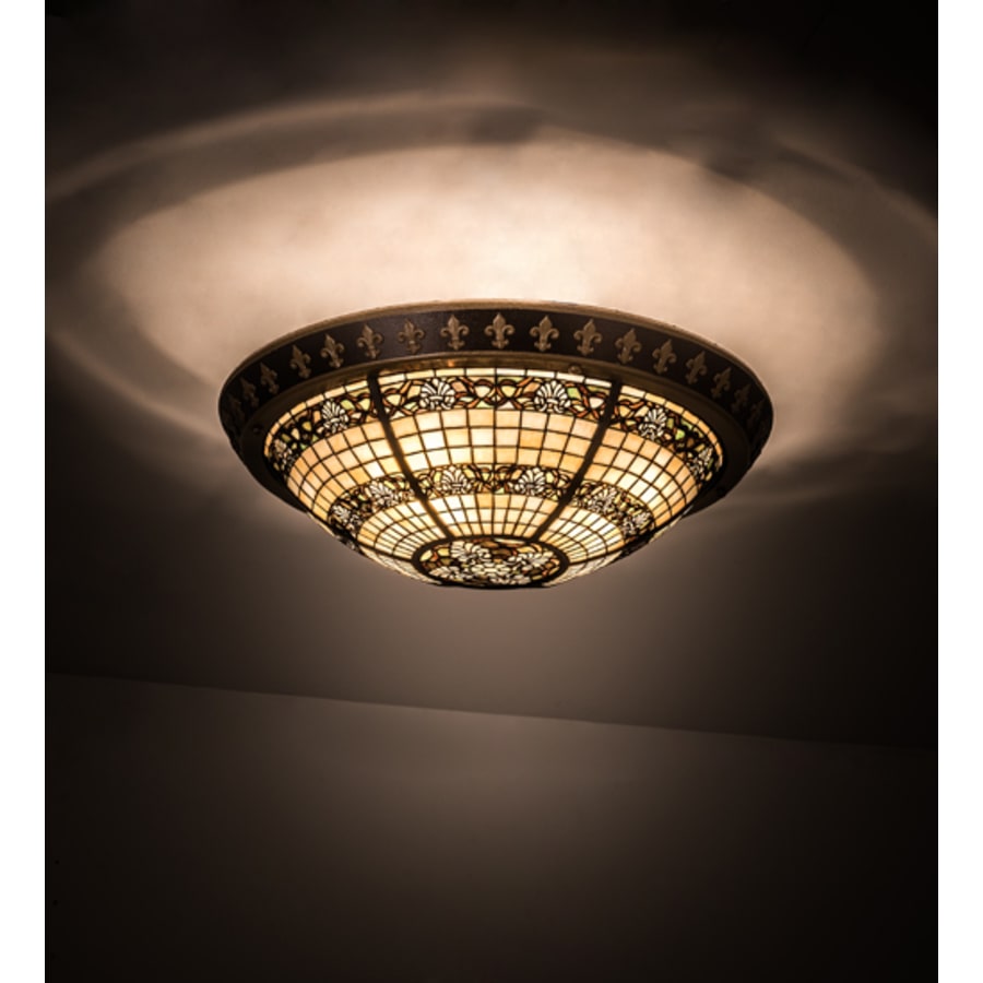 Meyda Tiffany Shell and Ribbon 4 Light 28" Wide Semi-Flush Bowl Ceiling Fixture
