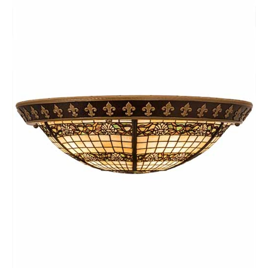 Meyda Tiffany Shell and Ribbon 4 Light 28" Wide Semi-Flush Bowl Ceiling Fixture