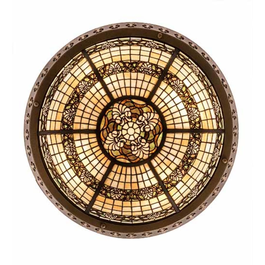 Meyda Tiffany Shell and Ribbon 4 Light 28" Wide Semi-Flush Bowl Ceiling Fixture