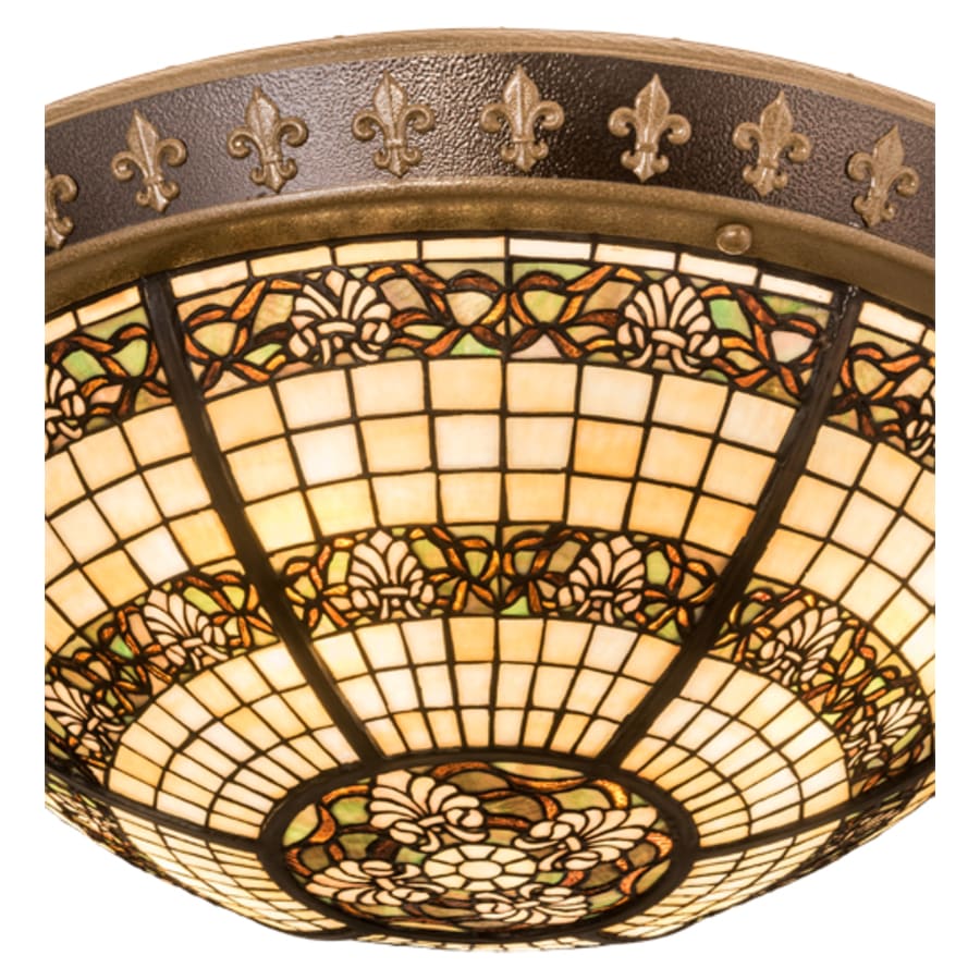 Meyda Tiffany Shell and Ribbon 4 Light 28" Wide Semi-Flush Bowl Ceiling Fixture