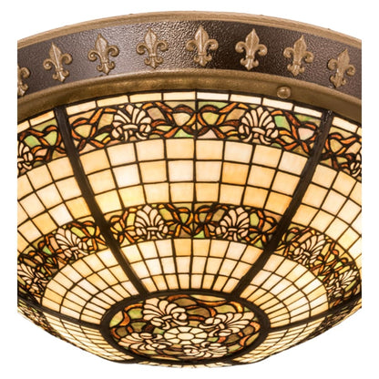Meyda Tiffany Shell and Ribbon 4 Light 28" Wide Semi-Flush Bowl Ceiling Fixture