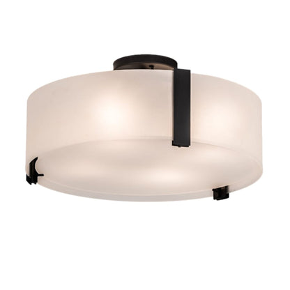 Meyda Tiffany Cilindro 4 Light 18" Wide Semi-Flush Drum Ceiling Fixture - Oil Rubbed Bronze Finish