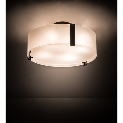 Meyda Tiffany Cilindro 4 Light 18" Wide Semi-Flush Drum Ceiling Fixture - Oil Rubbed Bronze Finish