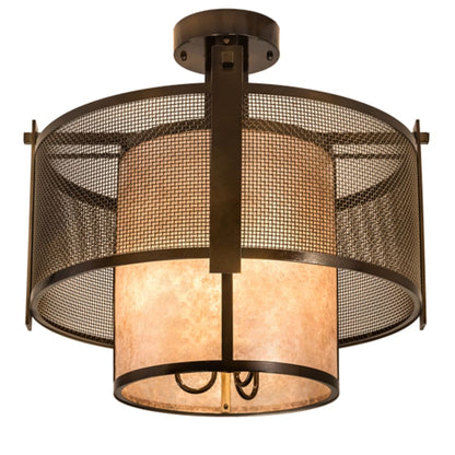 Meyda Tiffany Cilindro 3 Light 30" Wide Semi-Flush Ceiling Fixture