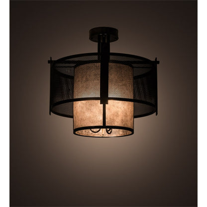 Meyda Tiffany Cilindro 3 Light 30" Wide Semi-Flush Ceiling Fixture