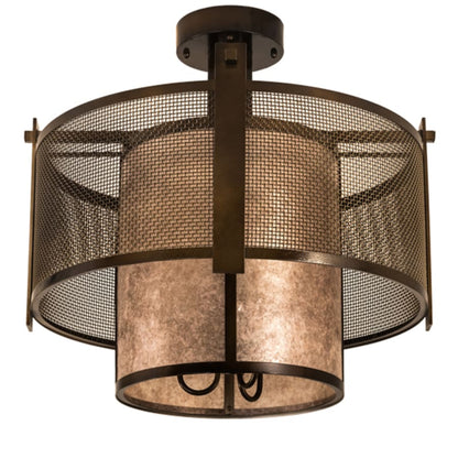 Meyda Tiffany Cilindro 3 Light 30" Wide Semi-Flush Ceiling Fixture