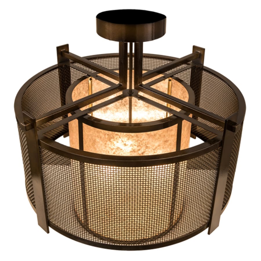 Meyda Tiffany Cilindro 3 Light 30" Wide Semi-Flush Ceiling Fixture