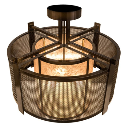Meyda Tiffany Cilindro 3 Light 30" Wide Semi-Flush Ceiling Fixture